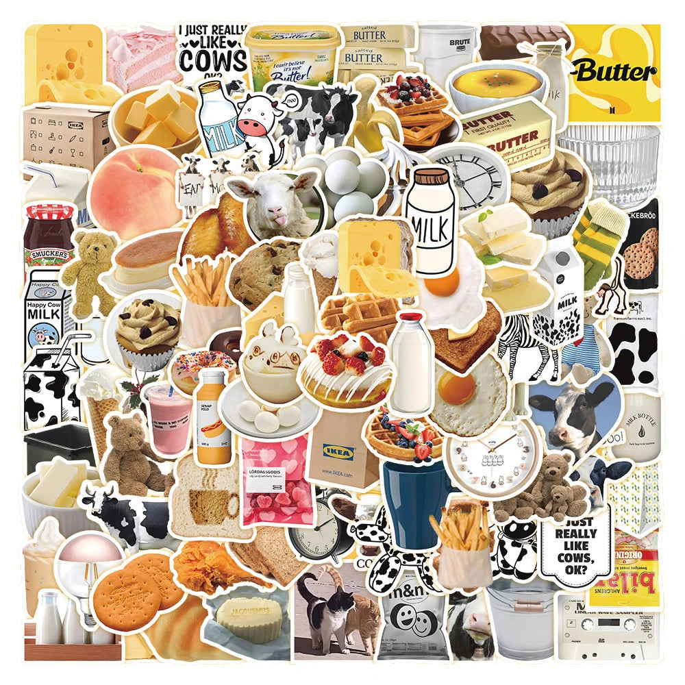 Cute Cartoon Cow Stickers - 10/30/60/120PCS for Laptop, Phone, Notebook, Suitcase, DIY