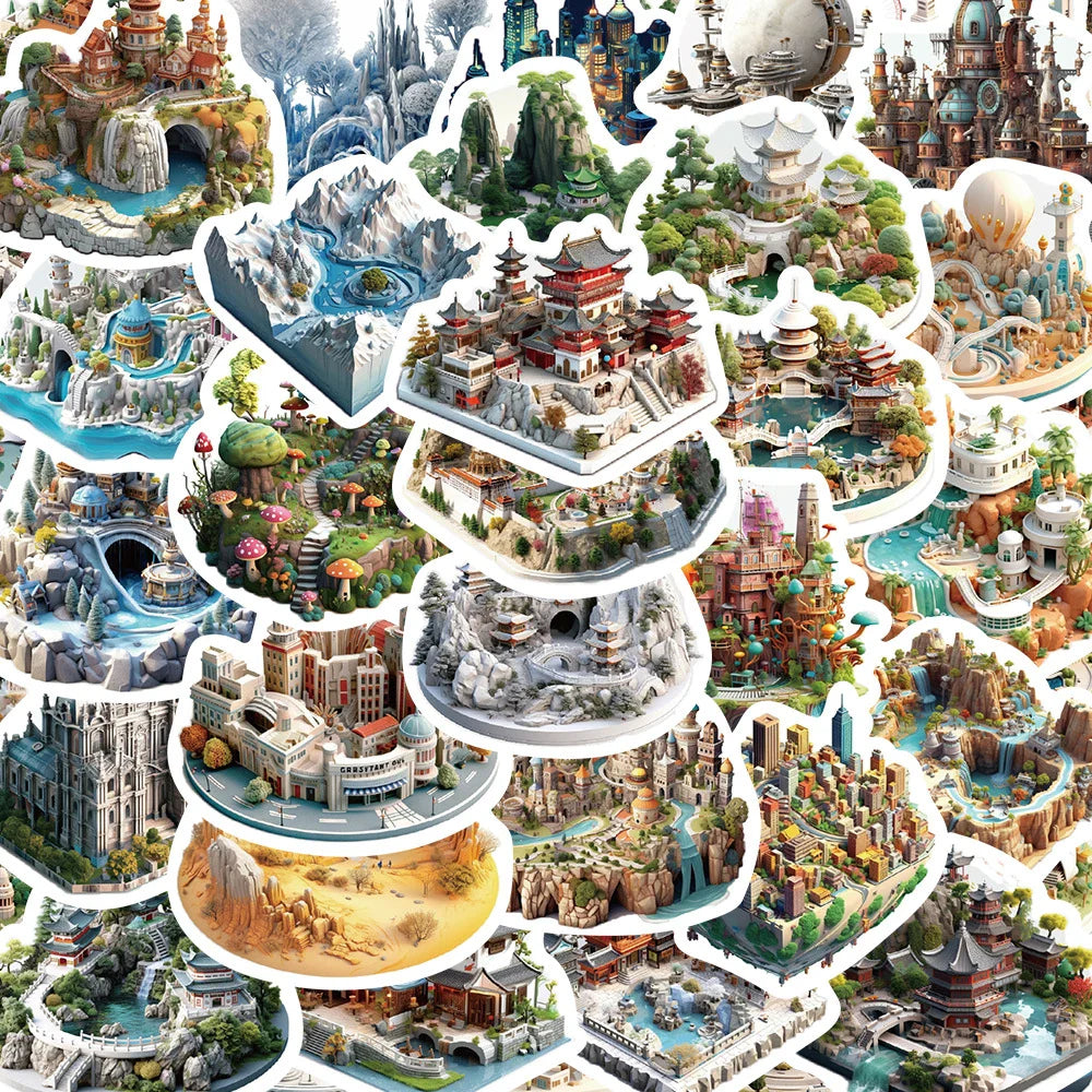 3D Aesthetic Graffiti Stickers - 10/30/50pcs Waterproof Decals for Skateboard, Laptop, Car, Phone