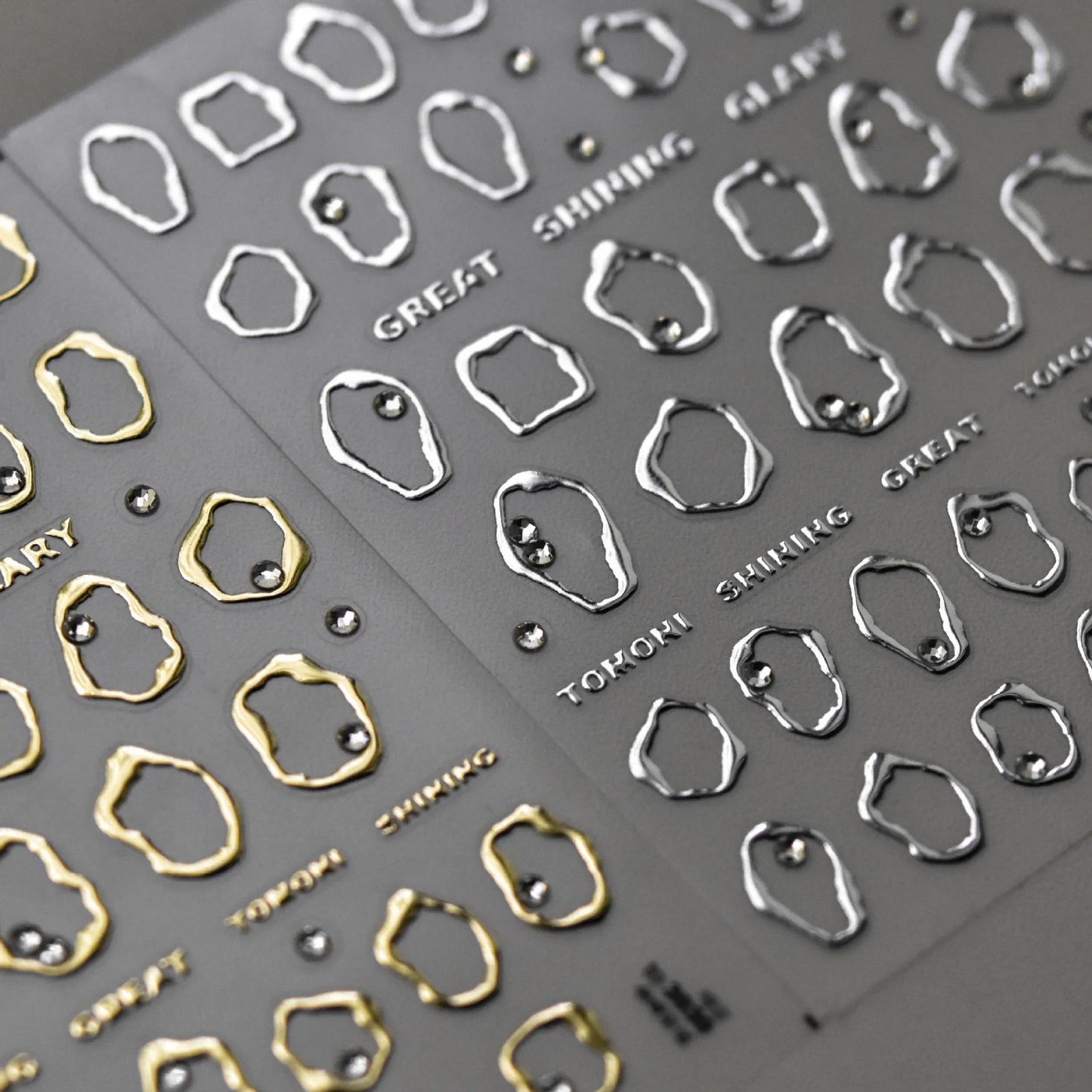 Gold Silver Rhinestone 5D Nail Art Stickers Decals