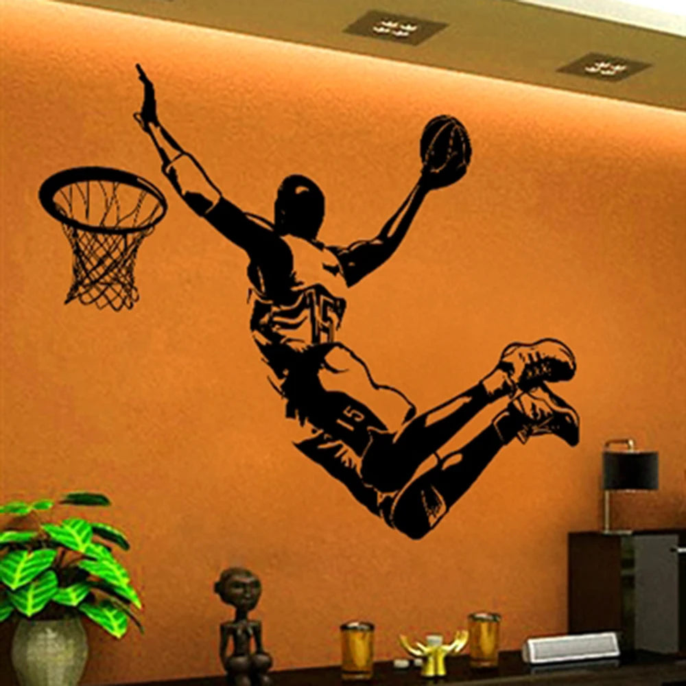 Basketball Dunk Wall Sticker Decal for Nursery or Playroom Decor