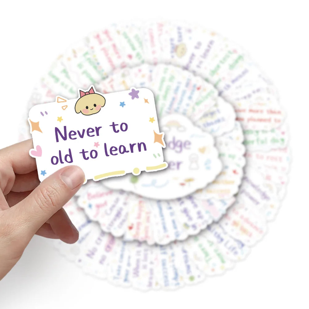 10/50pcs Motivational Phrases Sticker Inspirational Life Quotes DIY Stationery Laptop Study Room Scrapbooking Graffiti Decals