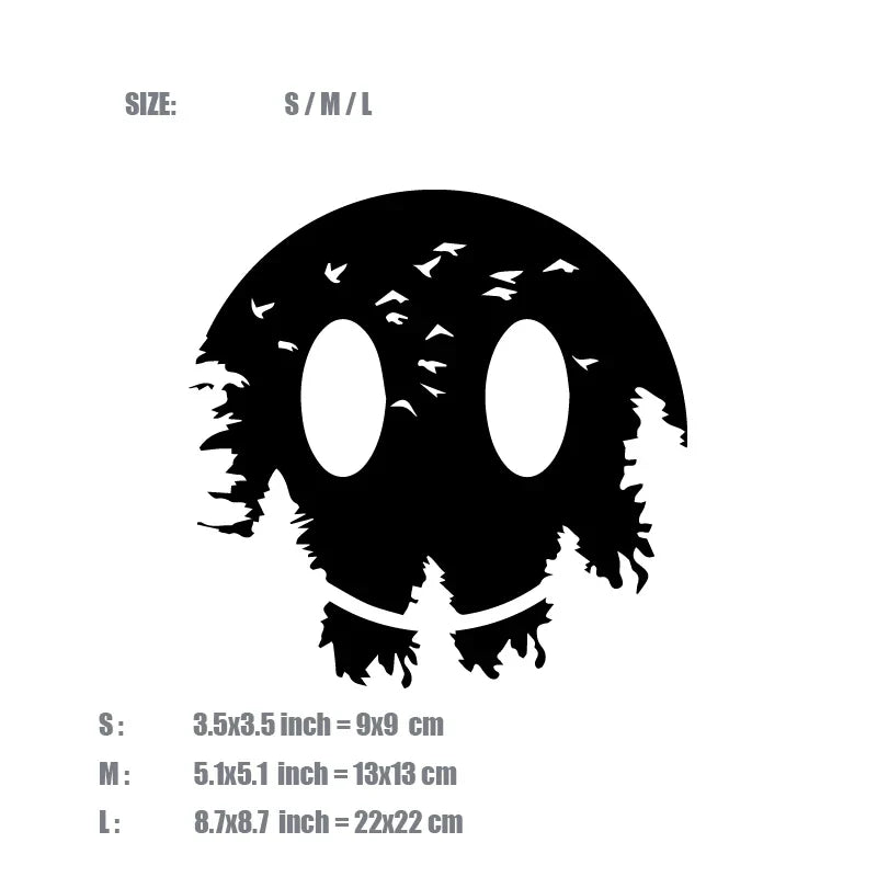 Moon Face Woods Stickers: High-Quality Car & Laptop Decals