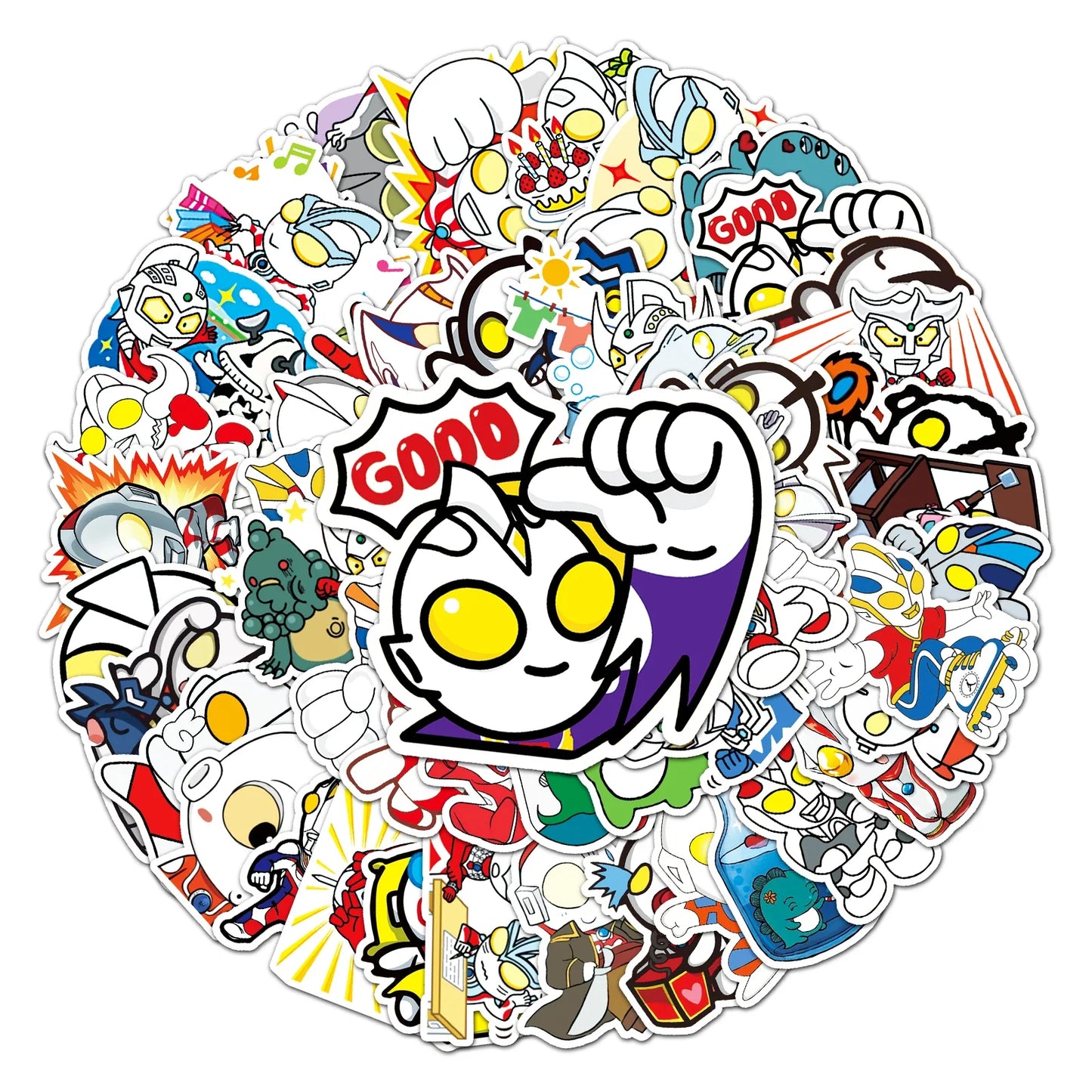 MINISO Ultraman Waterproof Vinyl Stickers 50Pcs