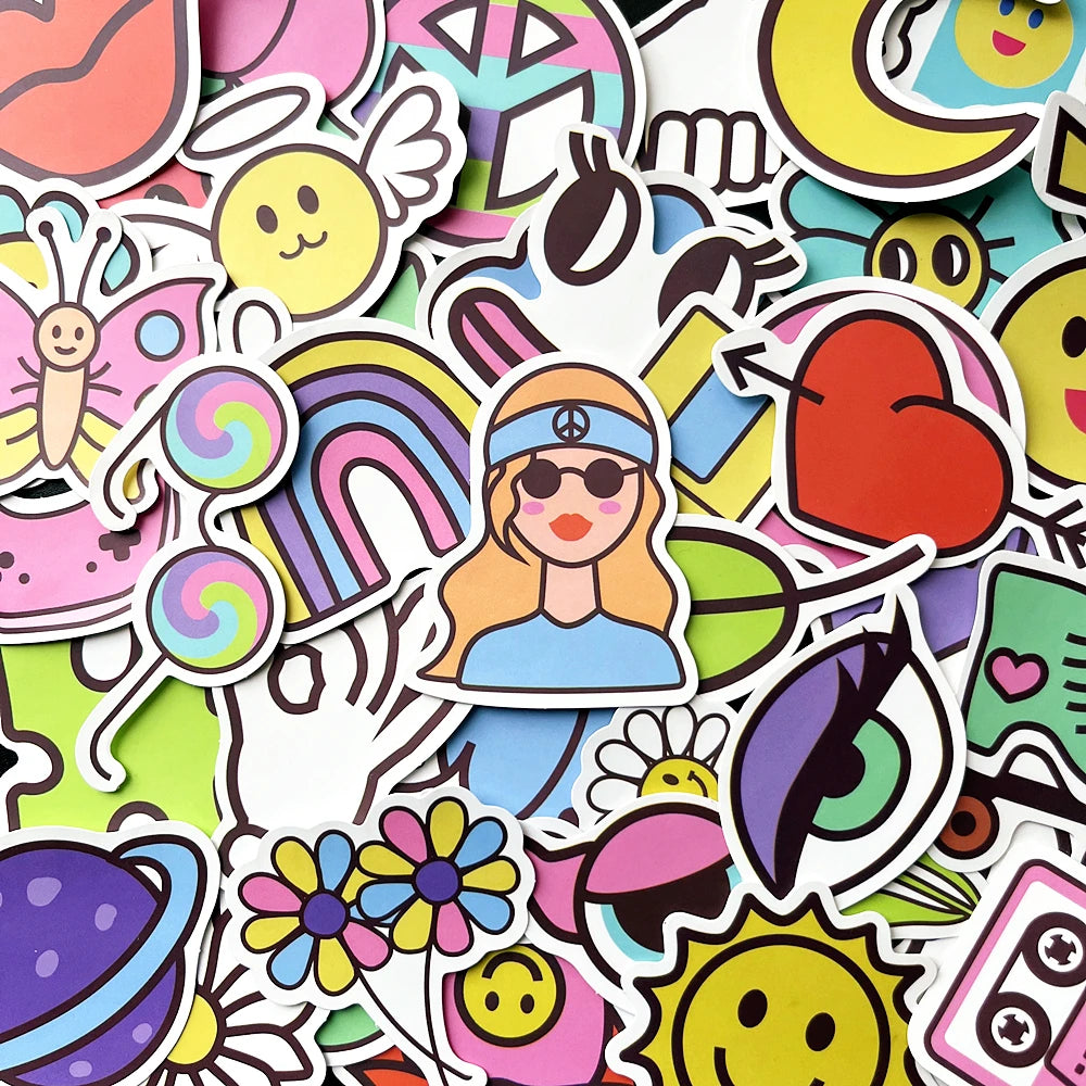 10/49Pcs Kawaii Cartoon Stickers for Skateboard, Luggage, Laptop, Kids Toys, Graffiti, Classroom Decor