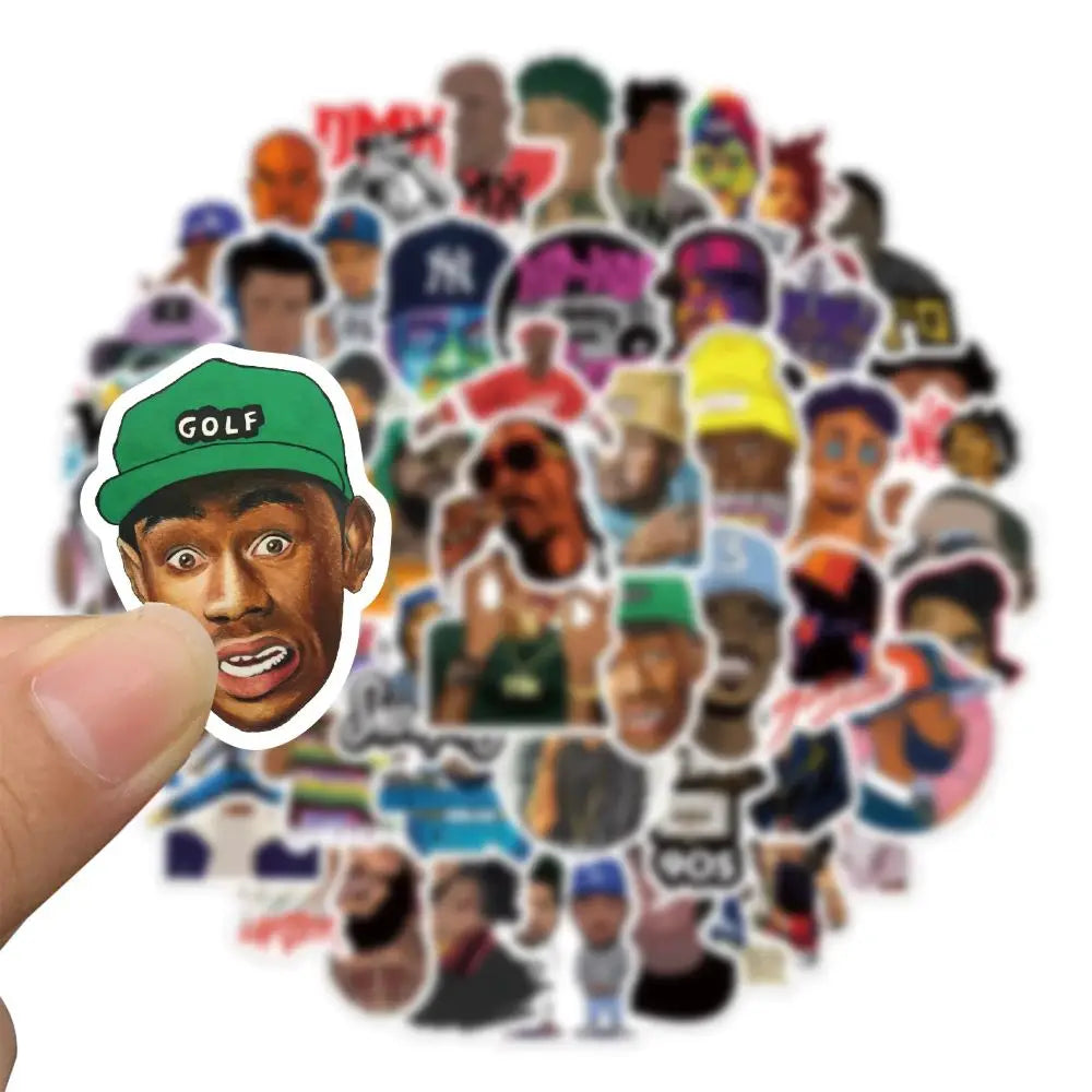 10/30/64pcs Mix of Rapper Hip Hop Cartoon Sticker Packs