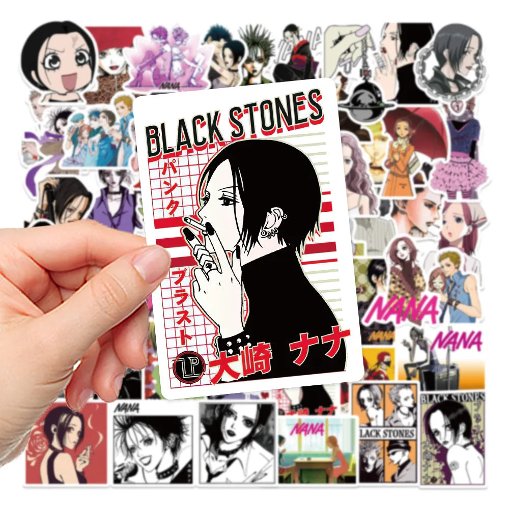 50PCS Anime NANA Stickers Cool Graffiti Decals DIY Decoration for Phone Laptop Stationery PVC Waterproof Sticker Toys Gift