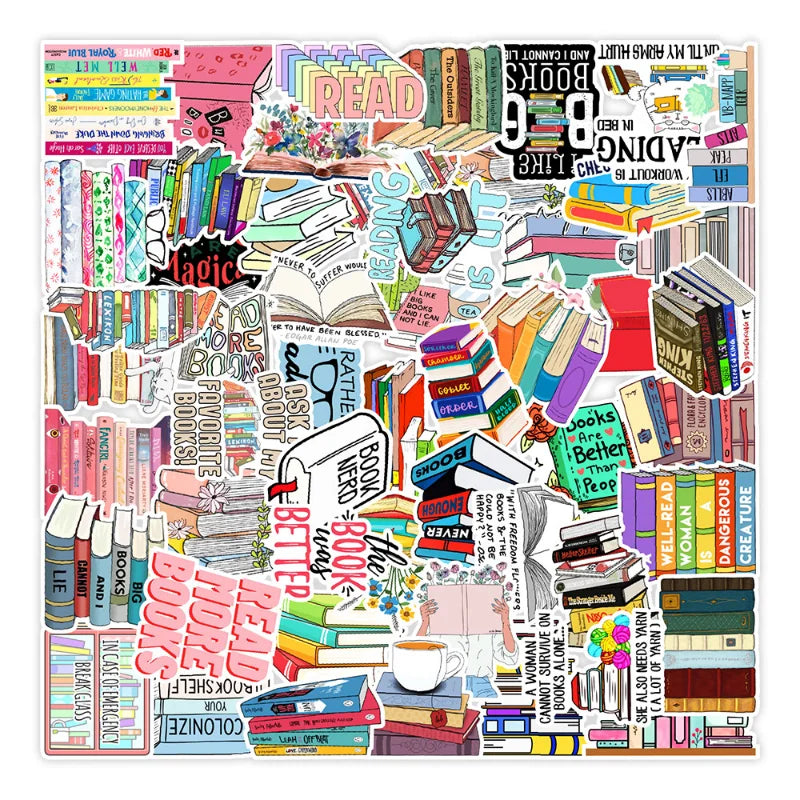 Read Book Graffiti Stickers: 10/25/50pcs for Scrapbook, Suitcase, Water Bottle, Phone, Laptop, Guitar, Car, Skateboard