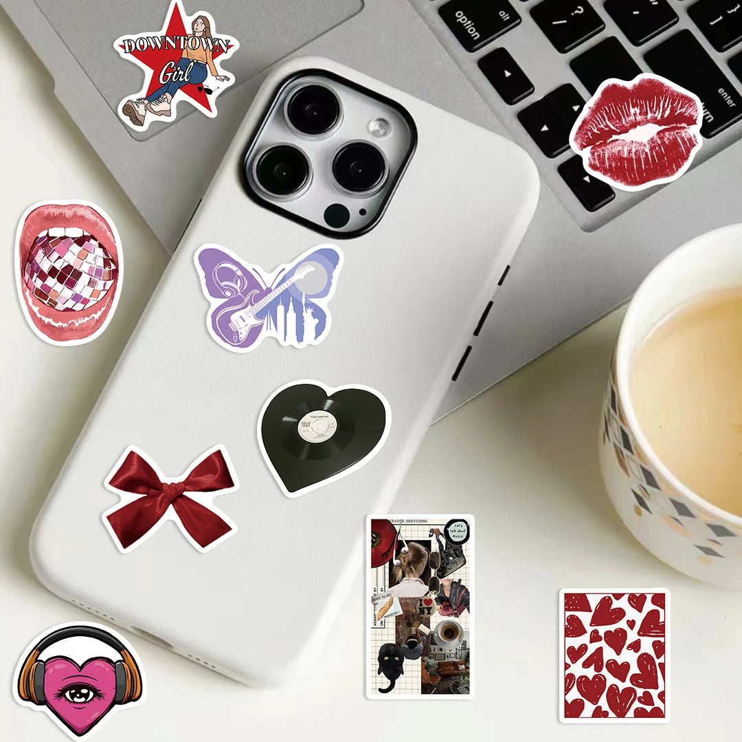 50pcs Cool Downtown Y2K Girls Stickers Decoration DIY Skateboard Laptop Phone Bike Graffiti Kids Toys Trend Cartoon Decals