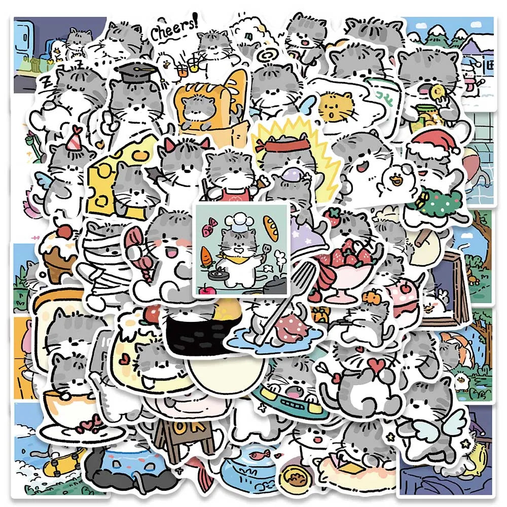 60PCS Cute Duck Cartoon Stickers Waterproof for Bike Luggage Guitar Skateboard Car Gifts