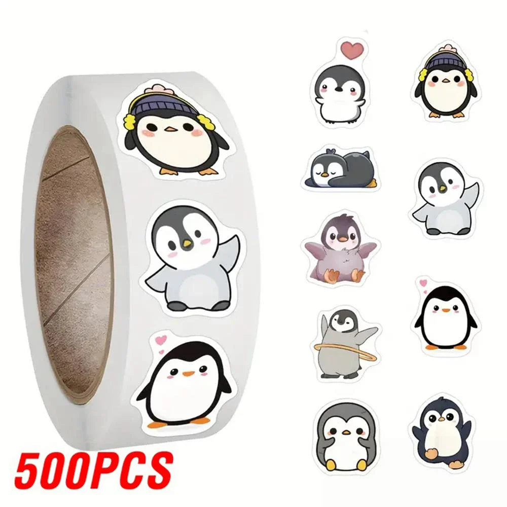 Penguin Cartoon Stickers: DIY Notebook & Gift Labels