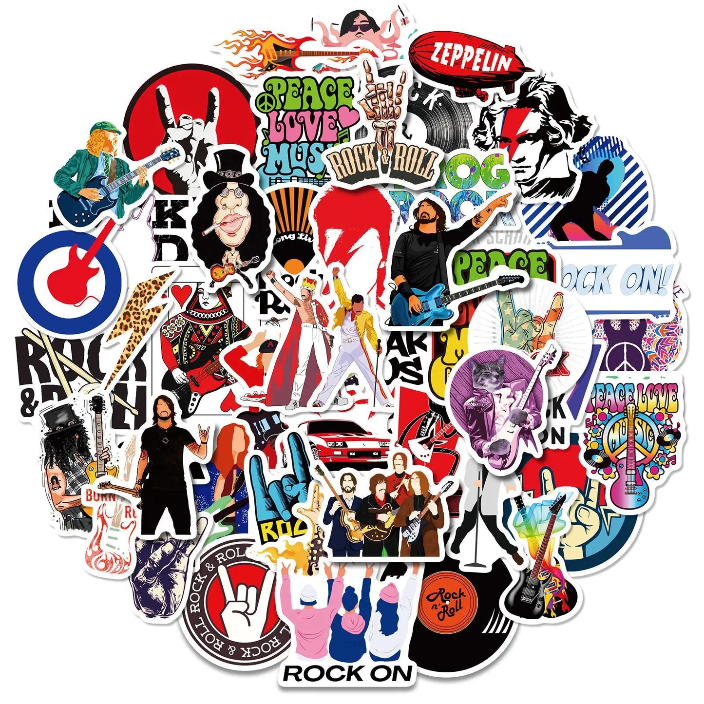 Punk Rock Stickers Vinyl Decals for Guitar Laptop Luggage Skateboard Motorcycle Car