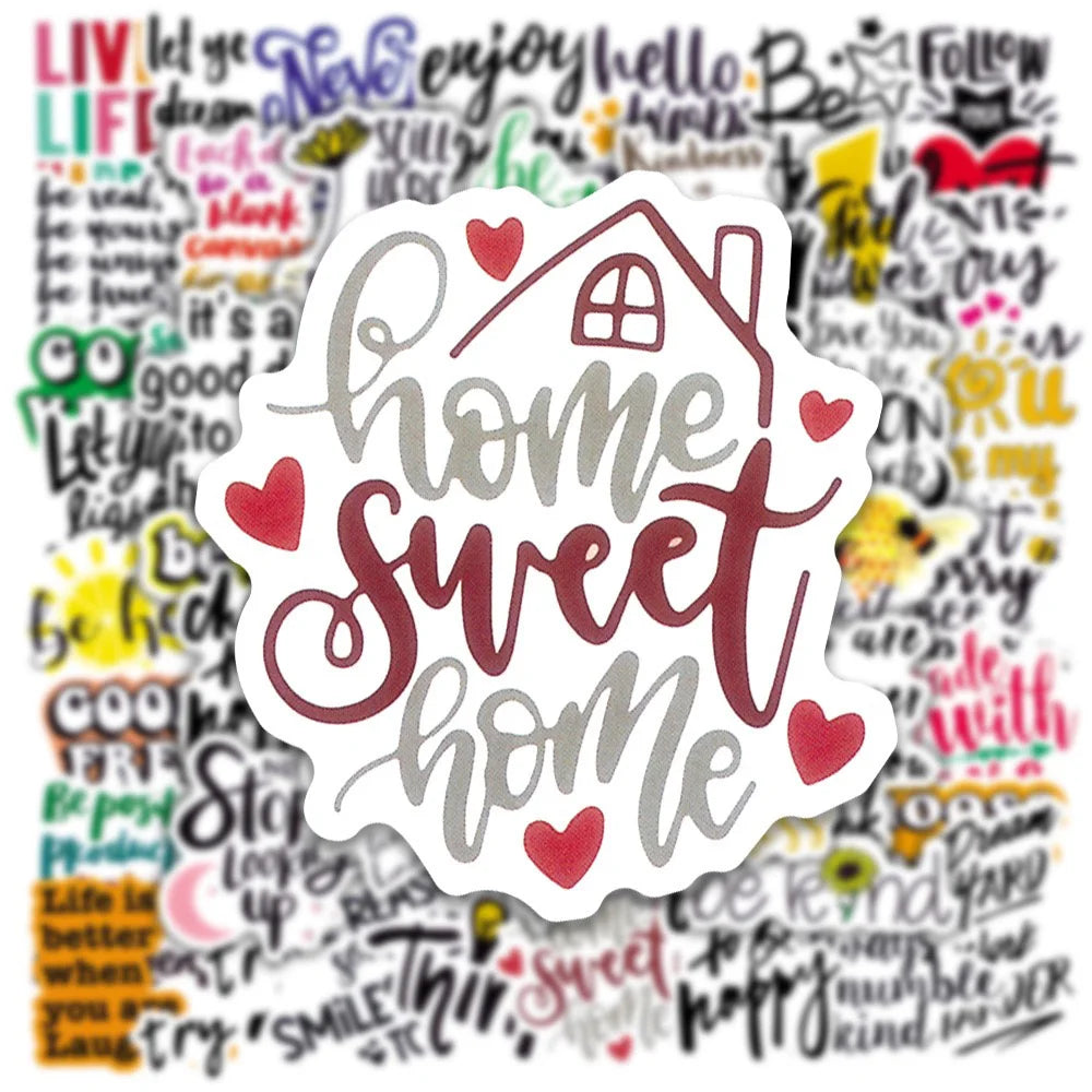 Motivational Quote Stickers for Laptop, Luggage, Skateboard, DIY Decals, Kid Gift