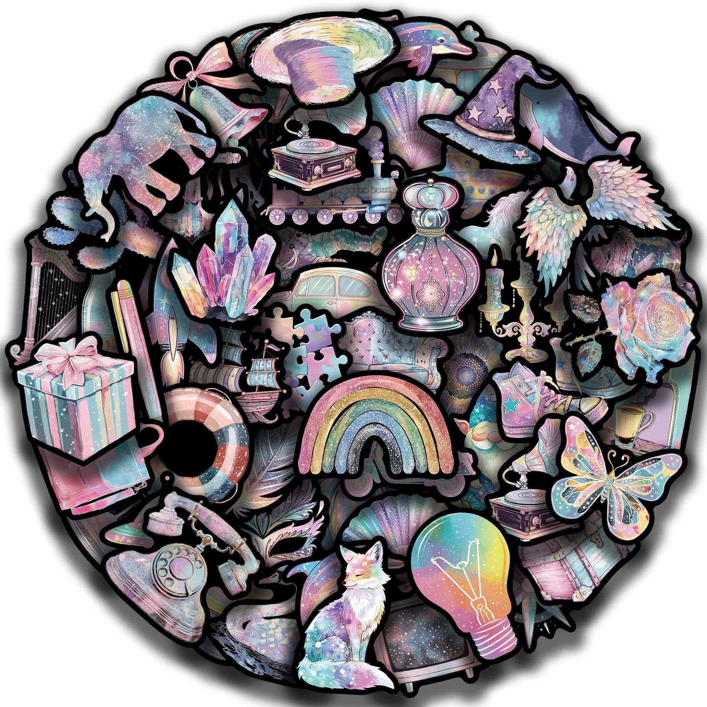 60PCS Waterproof Cartoon Stickers for Shoes & Bags