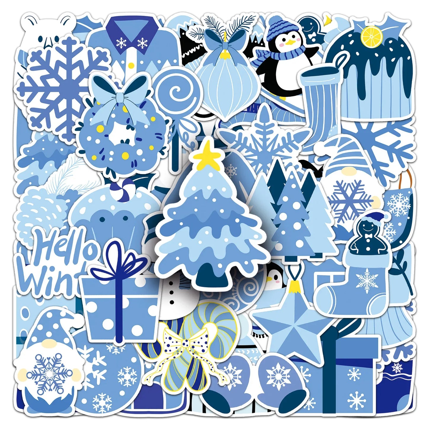 Blue Winter Graffiti Stickers Christmas Decal Laptop Phone Guitar Helmet Skateboard Waterproof Toy