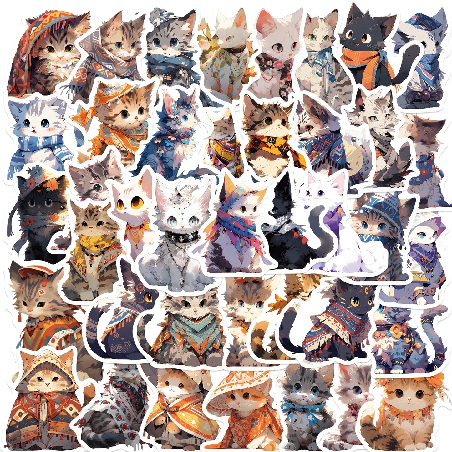 50pcs Cat Meme Stickers for Laptop, Phone, Car, Fridge