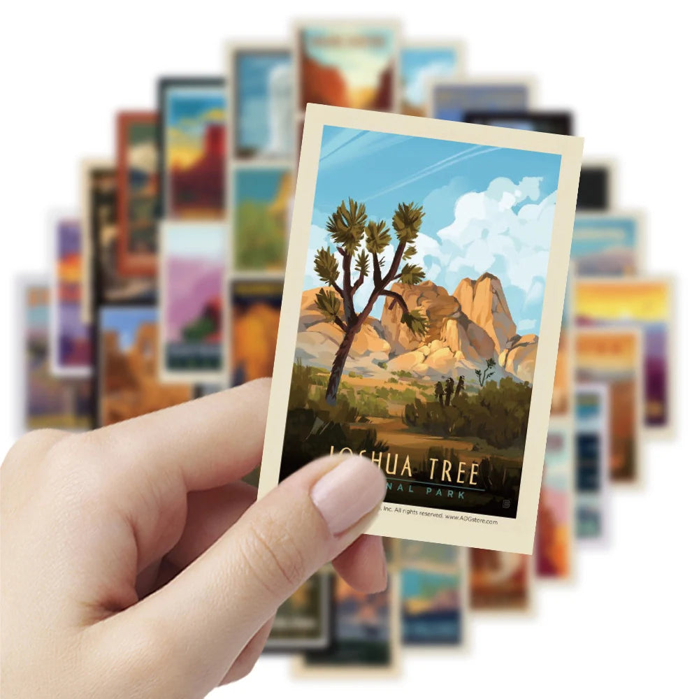 10/30/50pcs Cute Cartoon World Landmarks Aesthetic Poster Stickers Decals Notebook Skateboard Laptop Phone Decoration Sticker