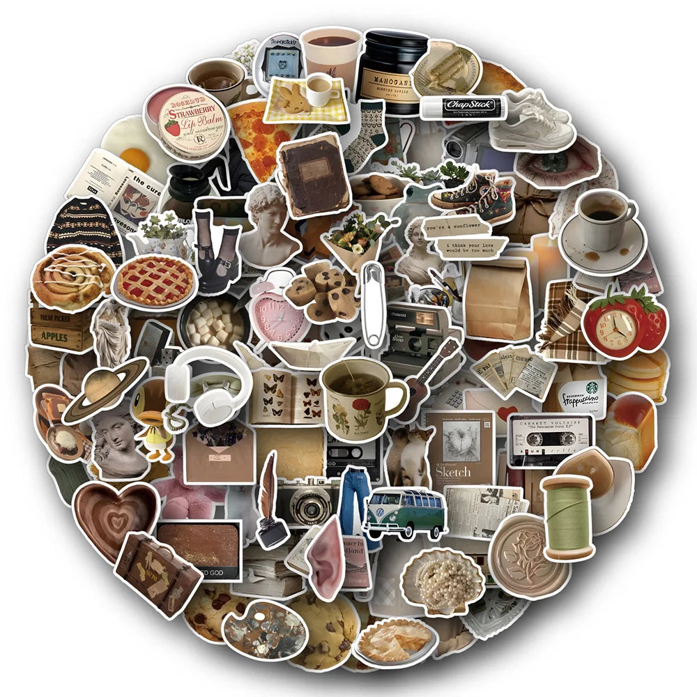 10/30/60/120PCS Vintage Household Goods and Food Sticker Packs