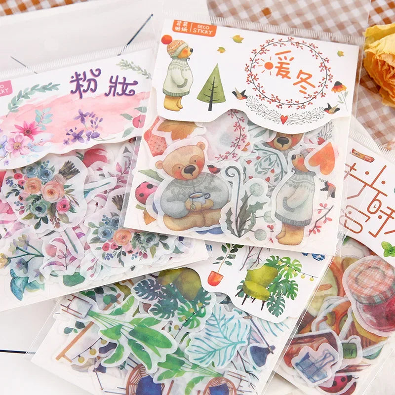 40 Pcs Kawaii Flower Memo Stickers Pack for Planners & Scrapbooking
