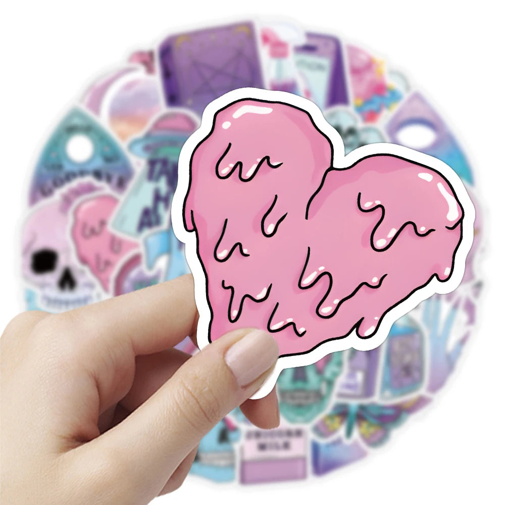 10/30/50pcs Gothic Magic Skull Cartoon Stickers Decals Laptop Car Phone Motorcycle Fridge Bike Cool Waterproof Sticker Kids Toys
