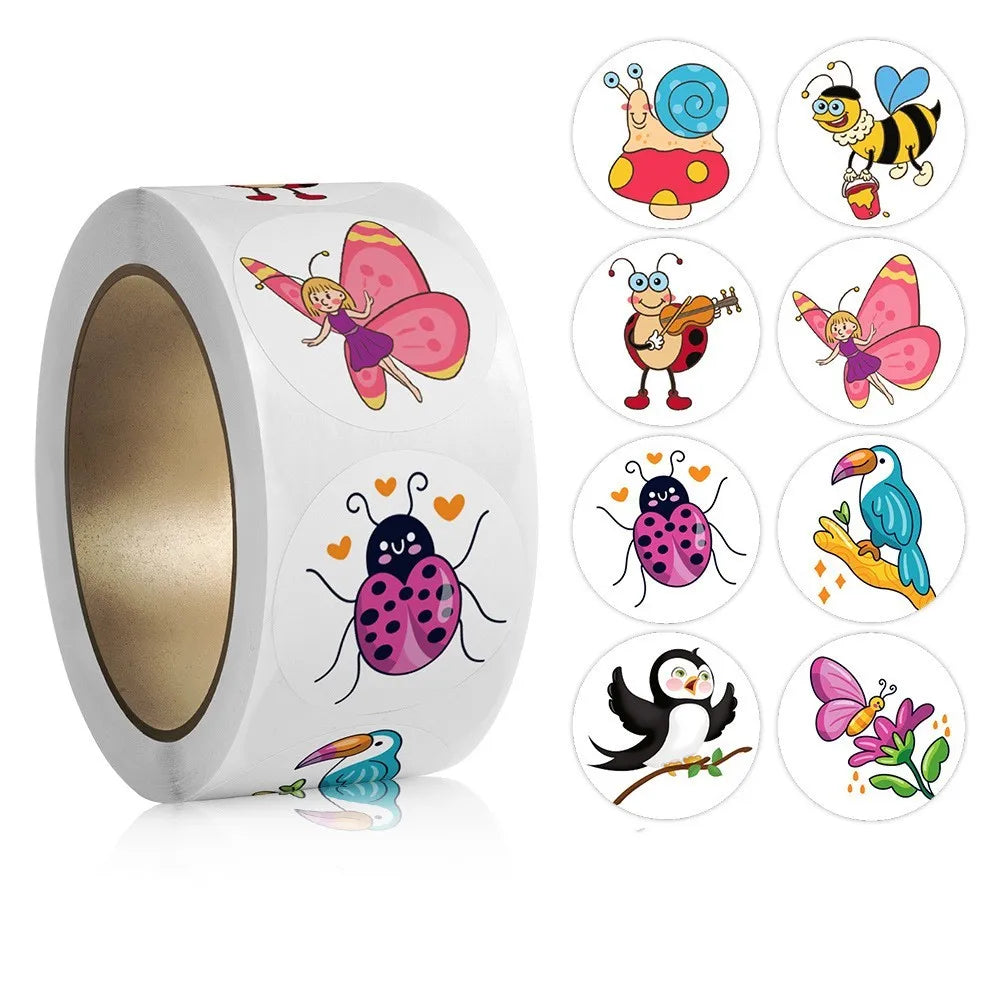 50-500pcs Cartoon Cute Sticker Children Reward Encouragement Sticker Birthday/holiday Party Gift Packaging Sealing Decor Lables