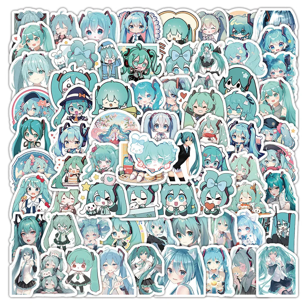 Hatsune Miku Stickers Pack: Laptop, Phone, Skateboard Decals