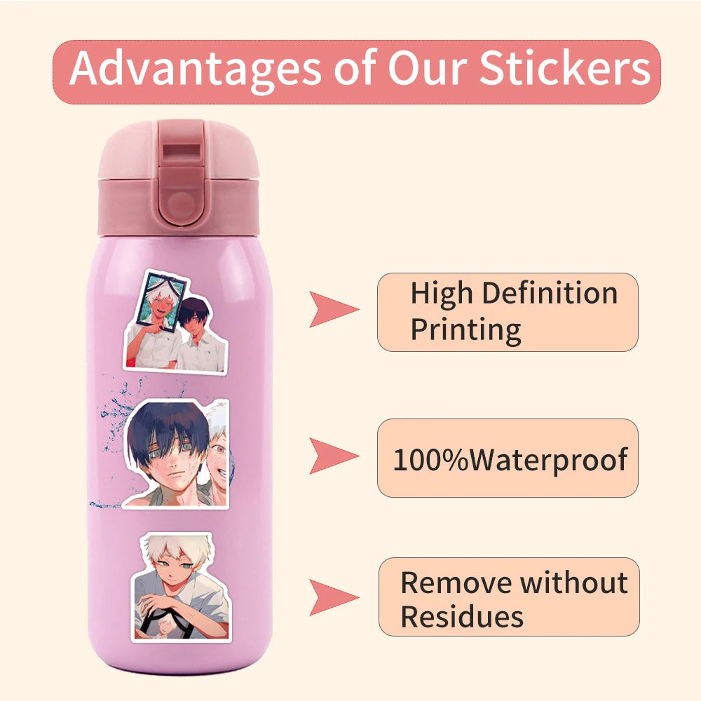50pcs The Summer Hikari Died Stickers Cool Yoshiki Hikaru Sticker Laptop Bike Skateboard Suitcase Bike Aesthetics Decals