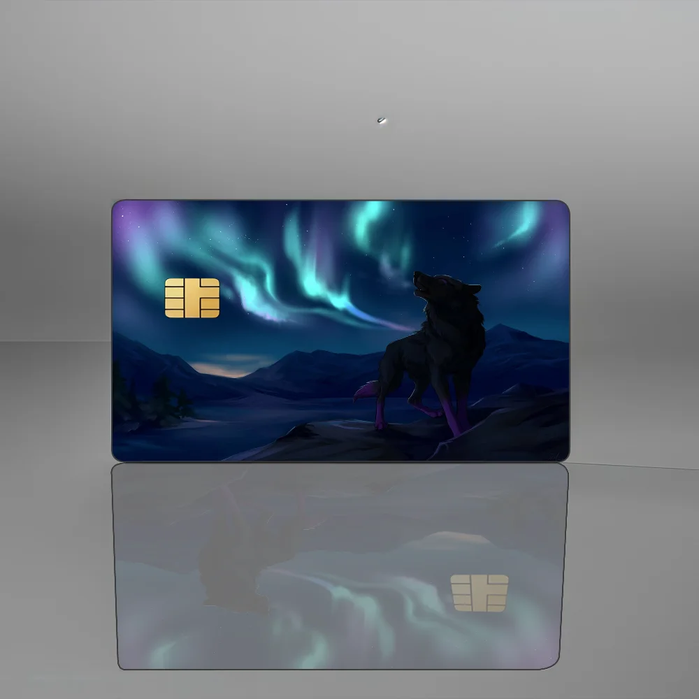 Wolf Credit Card Waterproof Anti-scratch Sticker