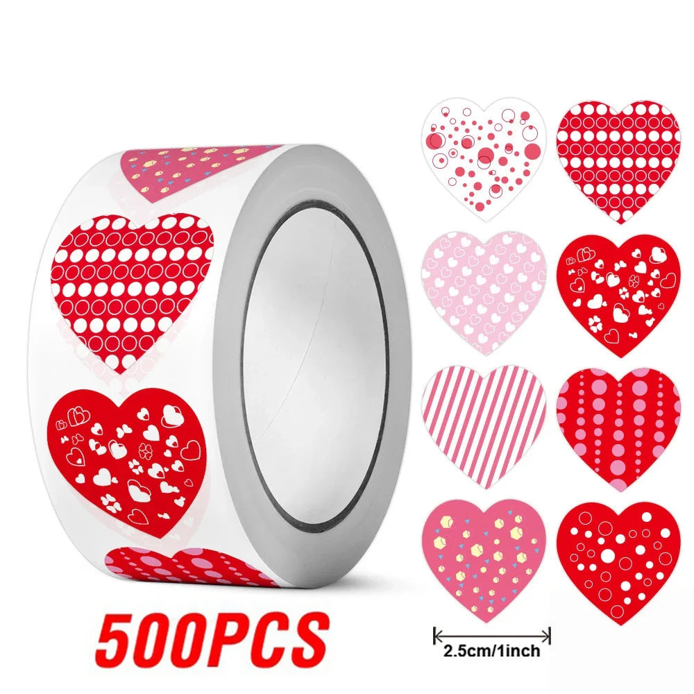 Heart-Shaped Wedding & Party Sticker Labels 100-500pcs