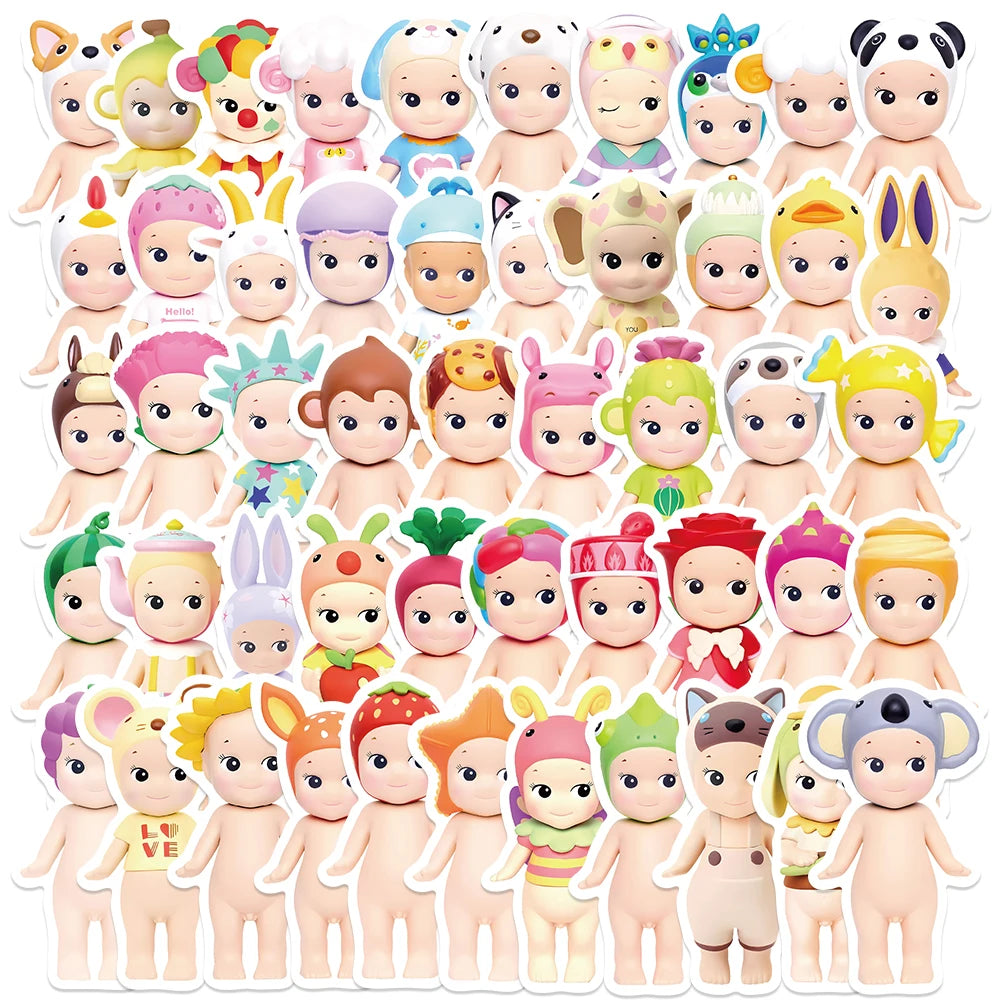 50PCS Sonny Angle Doll Stickers for Car, Laptop, Skateboard, Luggage - Waterproof DIY Toy Stickers