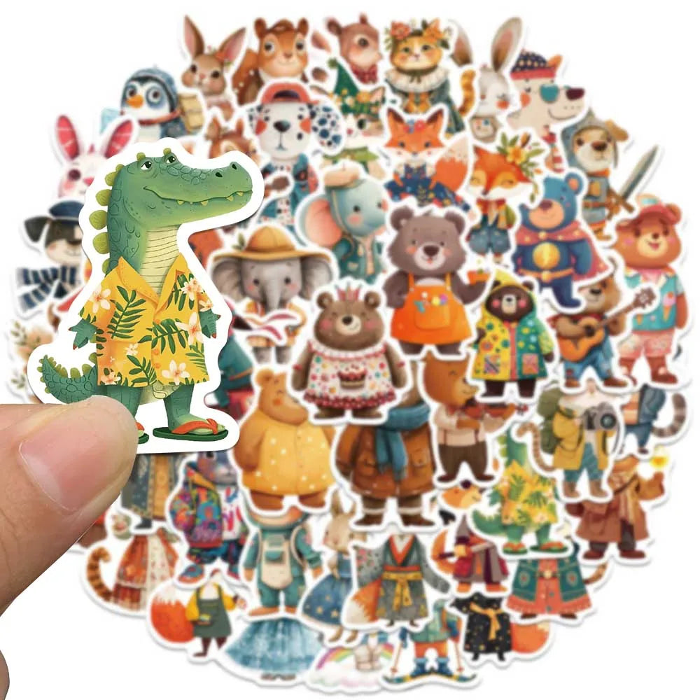 50/100pcs Cute Cartoon Fairy Tale Animals Stickers Decals For Laptop Water Bottle Luggage Notebook Vinyl Waterproof Graffiti