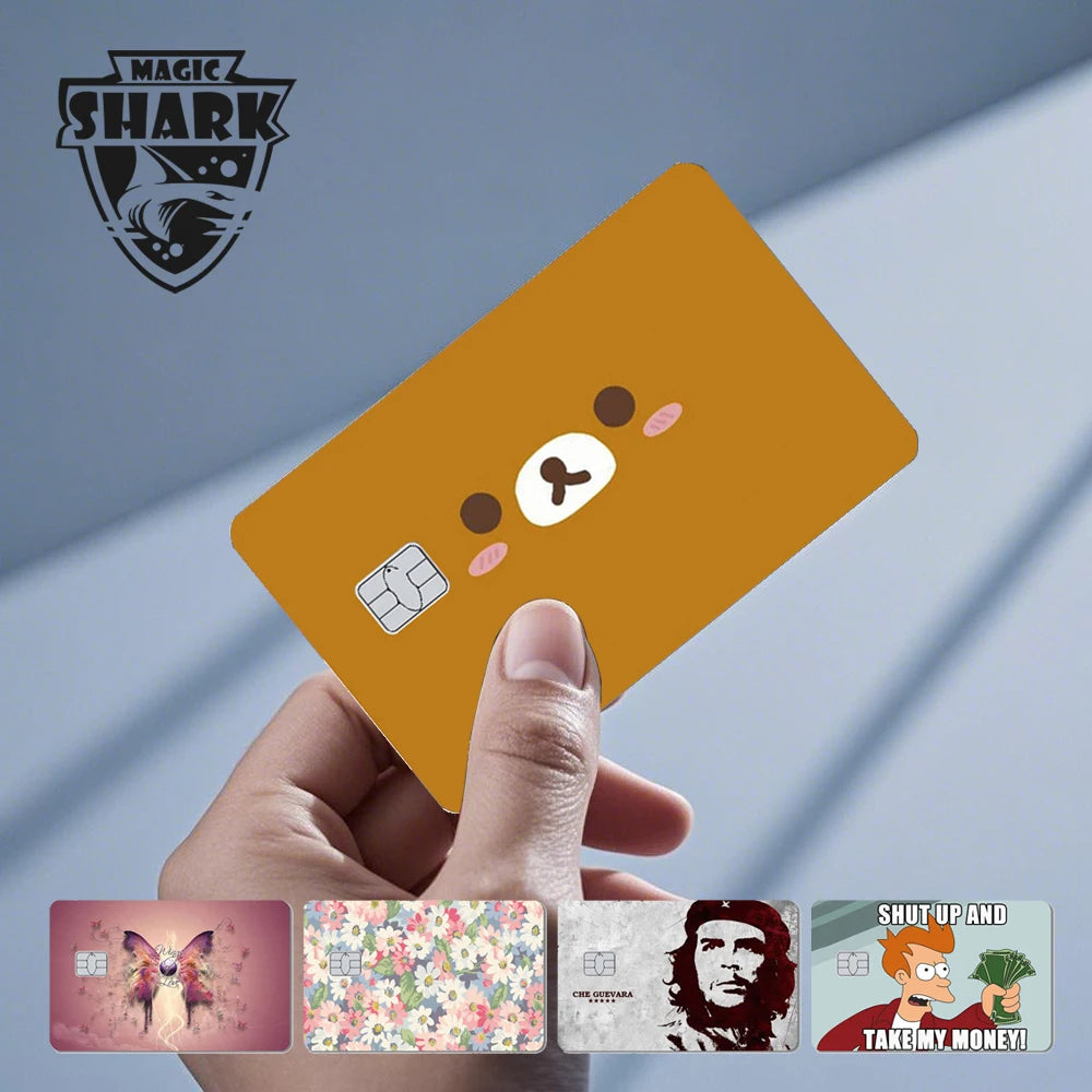 Butterfly Bear Card Skin Sticker - No Fade PVC Film