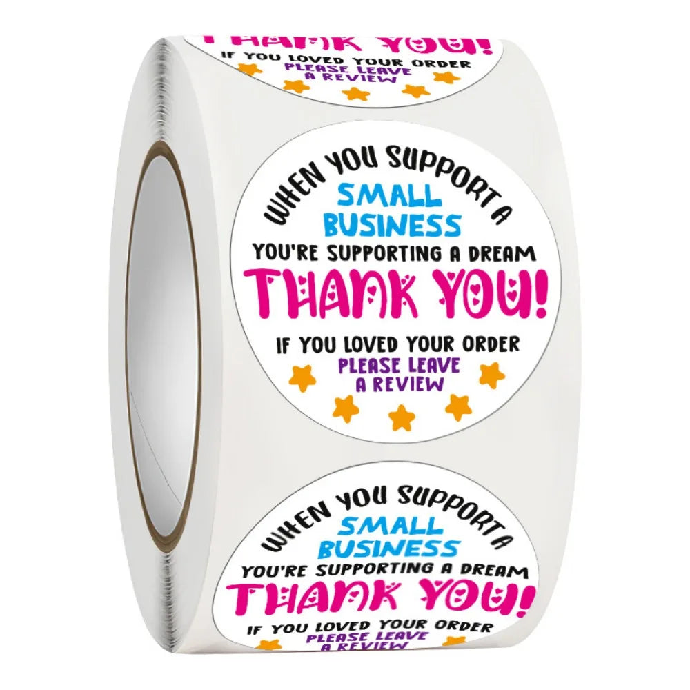 500Pcs Food Delivery Packaging Thank You Stickers Rainbow Gift Sealing Adhesive