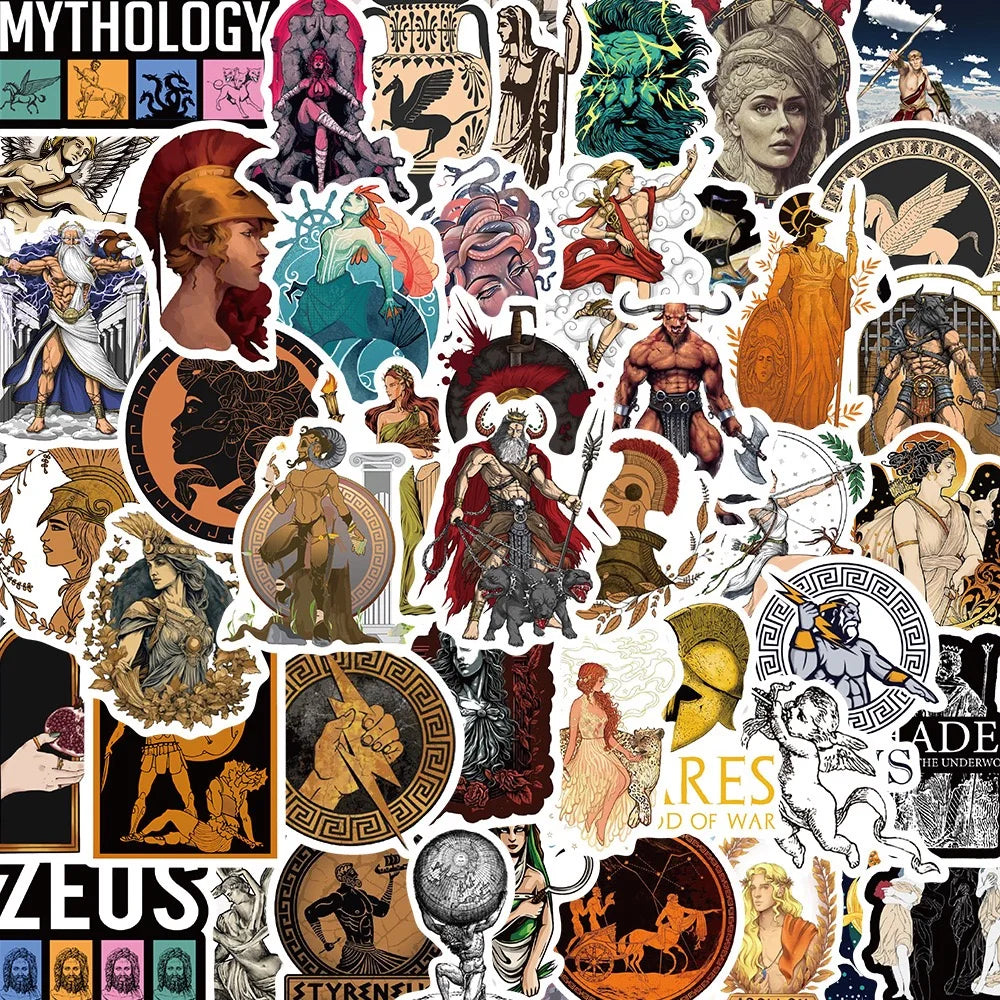 10/50PCS Vintage Greek Mythology Aesthetics Stickers DIY Scrapbooking Skateboard Phone Notebook Luggage Laptop Fridge Sticker