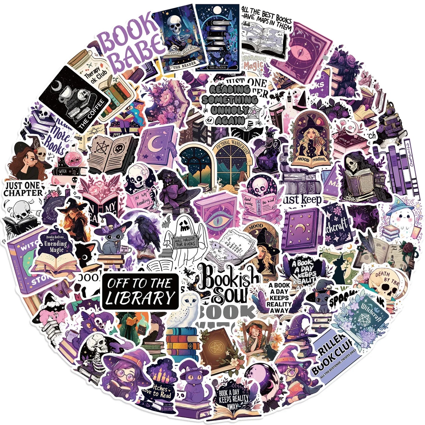 Witch Cartoon Stickers Pack for Laptop, Phone, Guitar, Car, Bike, DIY Decals