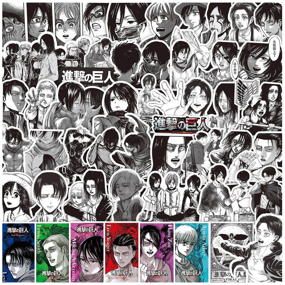 Attack On Titan Stickers Eren Jaeger Decals Waterproof 10/30/75pcs