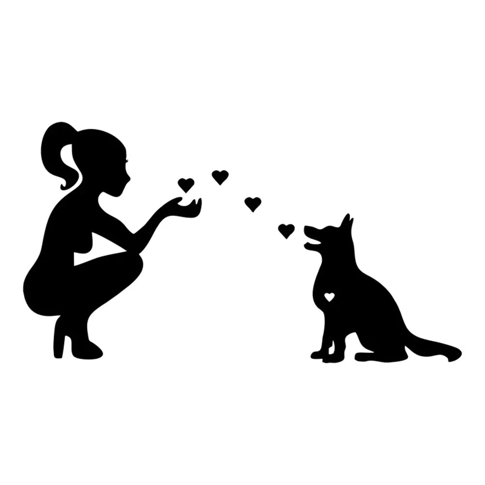 Shepherd Lady Loves Dog Die-Cut Vinyl Decal Car Sticker Waterproof Auto Decors on Car Body Bumper Rear Window