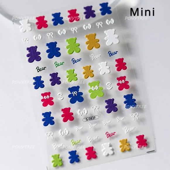Graffiti Animal Nail Art Stickers: Cats, Dogs, Stars, Cherries