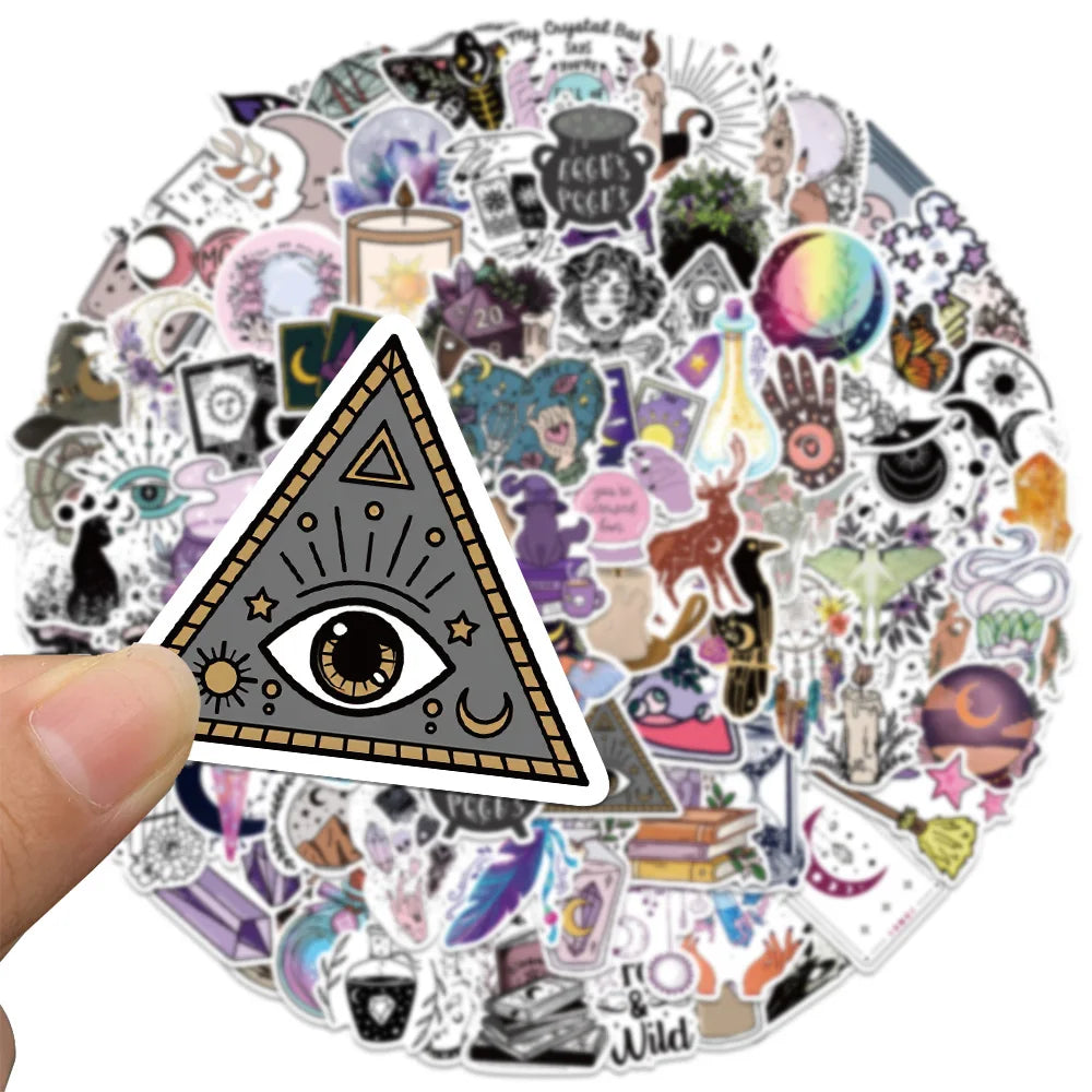 10/30/50/100pcs Boho Witchy Apothecary Stickers Witch Tarot Goth Decals Laptop Luggage Phone Waterproof Toy Sticker for Kid Girl