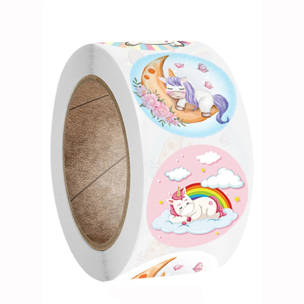 100-500pcs Cute Kids Cartoon Animals Labels Stickers for Gift Package Card Birthday Party Wrapping Children Stationery stickers