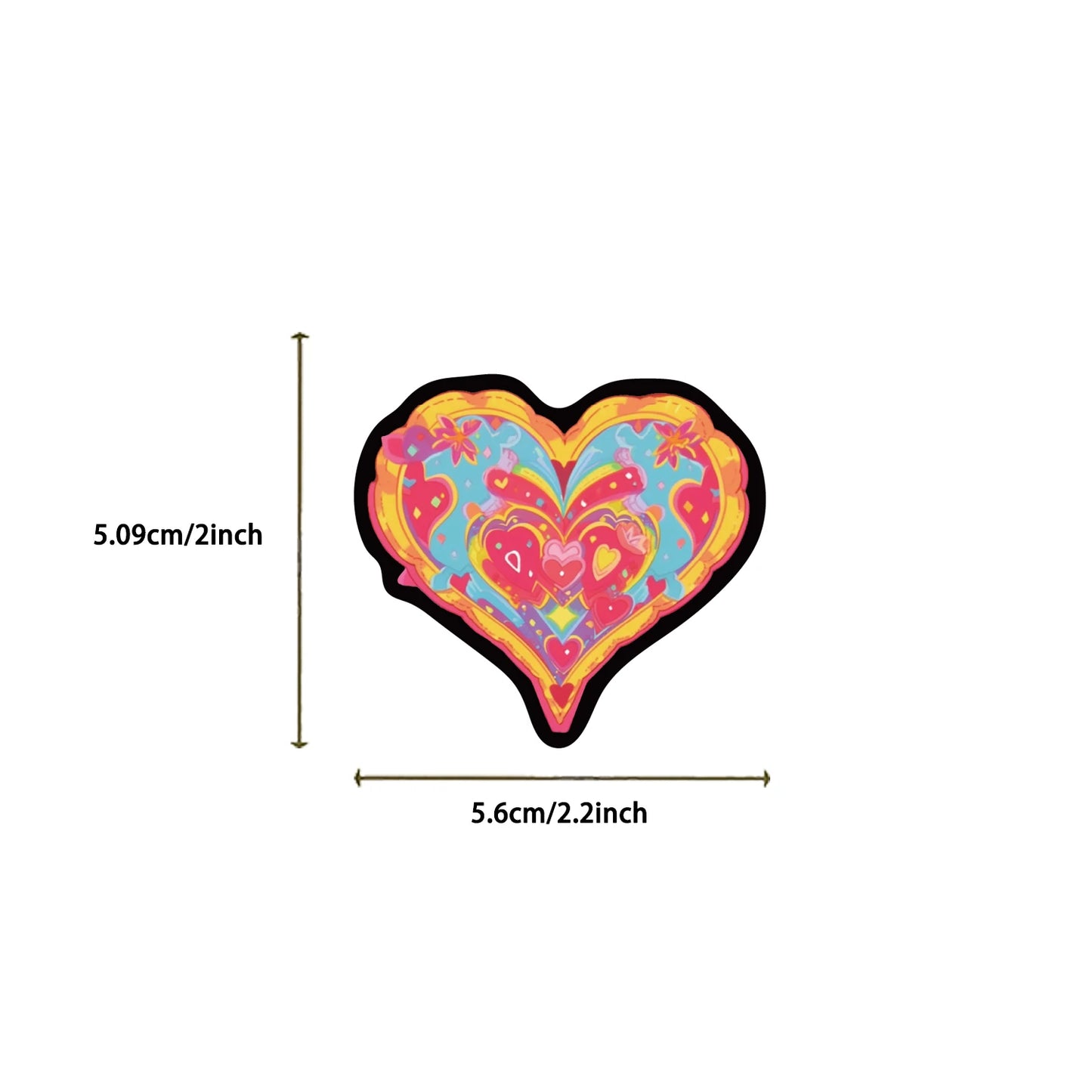 50pcs Retro Fancy Flower Skull Heart Stickers For Luggage Laptop Phone Water Bottle Vinyl Cartoon Waterproof Graffiti Decals