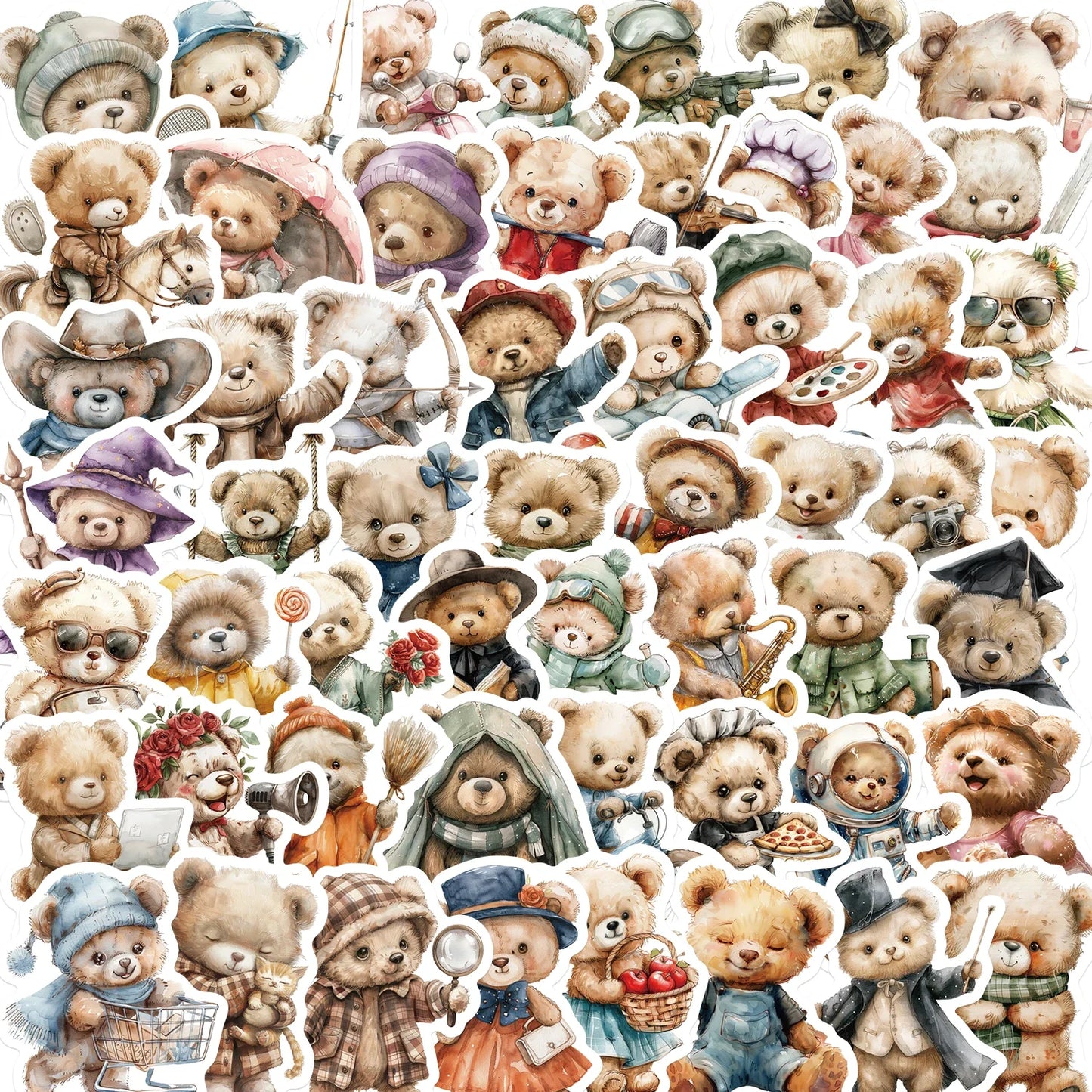 55 Cute Teddy Bear Stickers: Laptop, Phone, DIY Vinyl