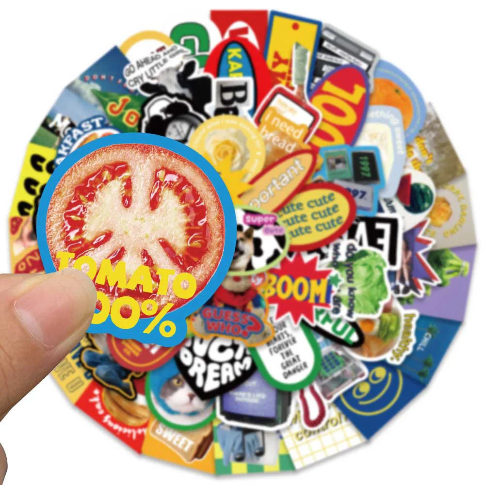 Retro Cartoon Sticker Set - DIY Phone Laptop Luggage Skateboard Decals Gift
