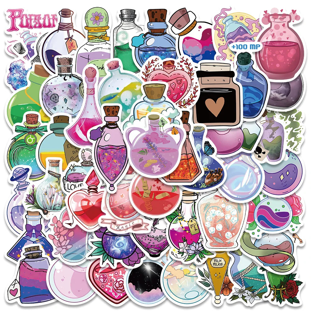 50PCS Boho Witchy Moon Tarot Astrology Stickers for Laptop Scrapbook Phone