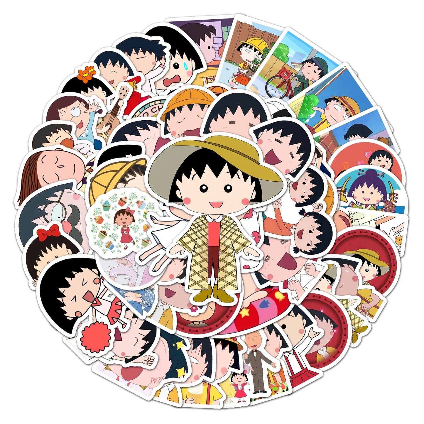 MINISO Cute Cartoon Waterproof Stickers 50Pcs Vinyl Decals
