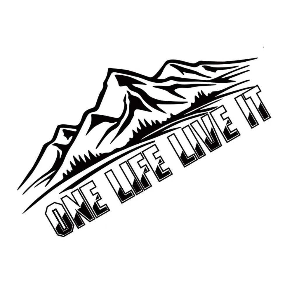 Car One Life Live It Mountain Sticker for Camper Van Motorhome RV Decoration Vinyl Decor Decal Accessories Car Sticker