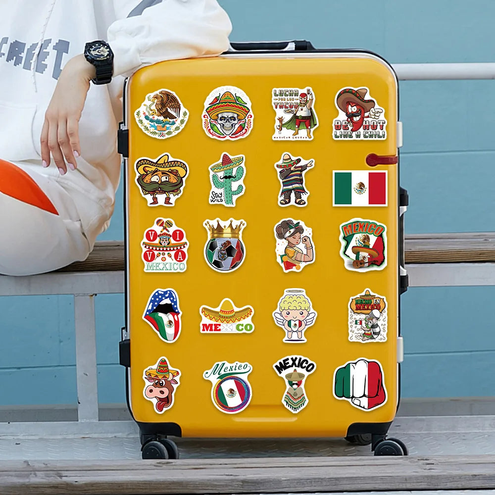 60/120Pcs Wild Food Mexico Style Cartoon Lable Stickers for Car Helmet Luggage Bicycle Guitar Decal Notebook Skate Trunk