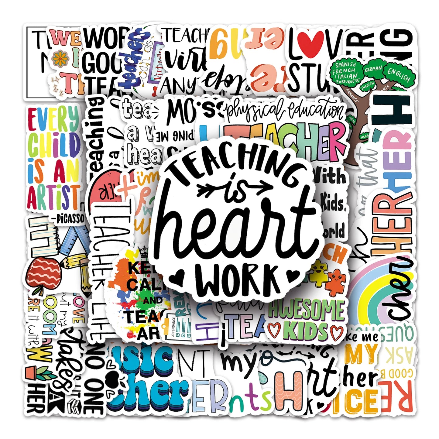 50Pcs Cartoon Waterproof Vinyl Stickers for Skateboard Snowboard