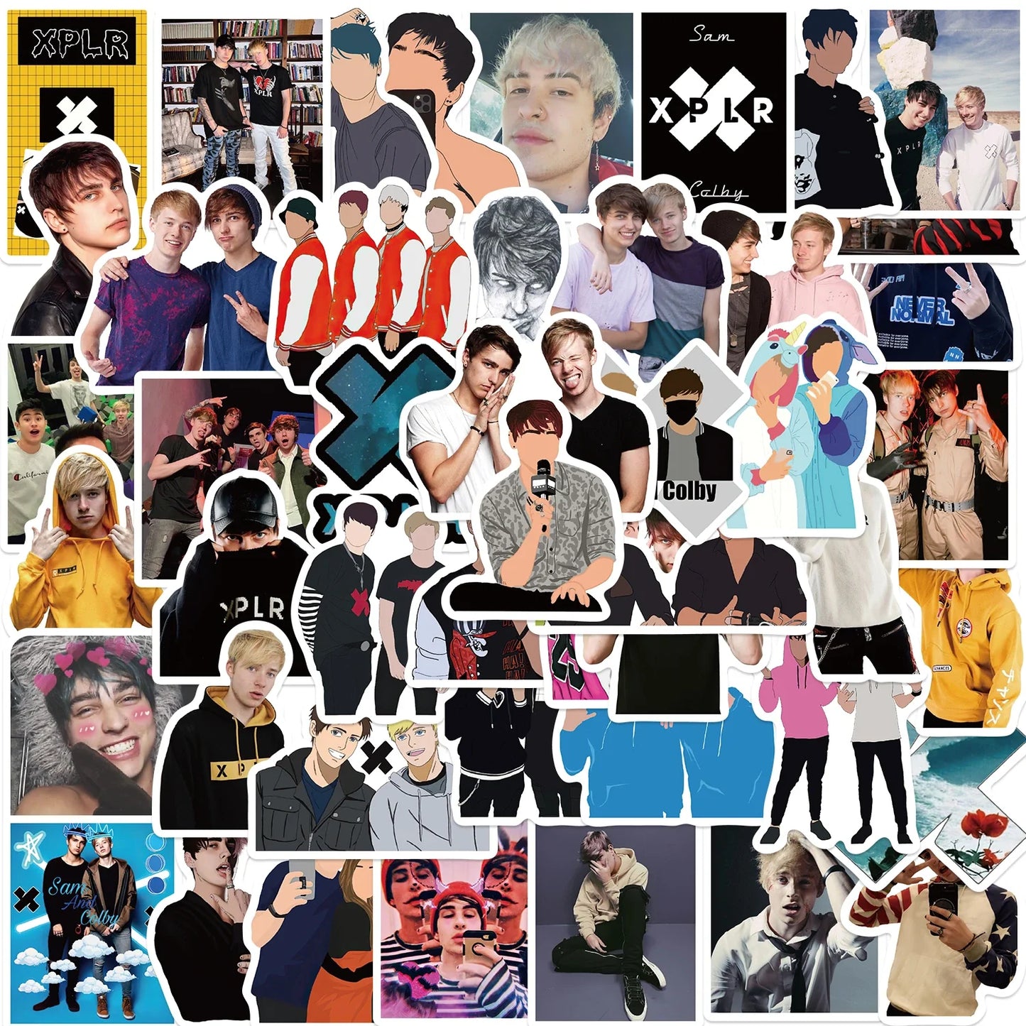 Sam and Colby Graffiti Stickers 50pcs for Laptop & More