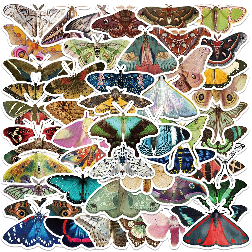 50PCS Gothic Witch Moth Ghost Sticker Set for Phone Laptop Luggage Skateboard Car