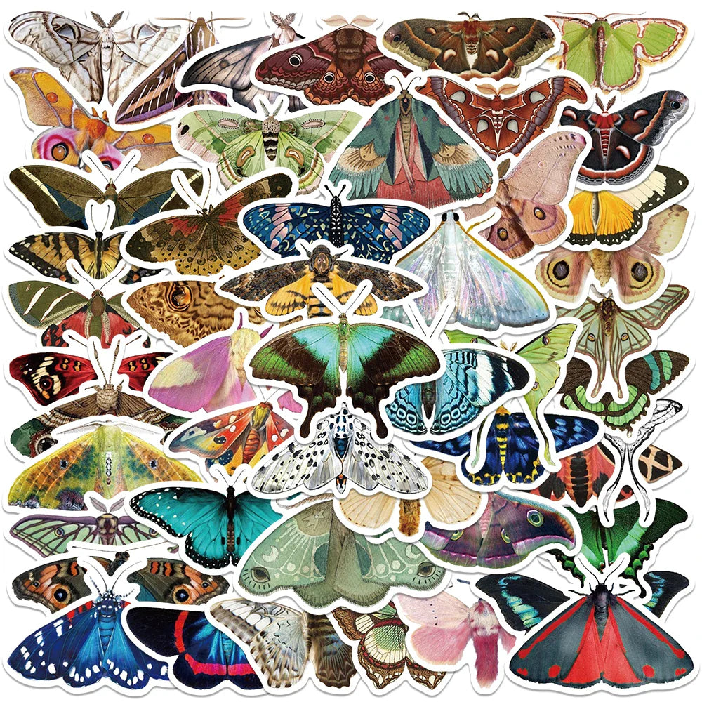 50PCS Gothic Witch Moth Ghost Sticker Set for Phone Laptop Luggage Skateboard Car